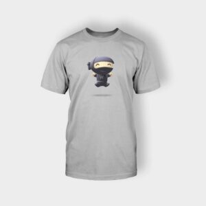 Gray shirt iwth ninja on the front