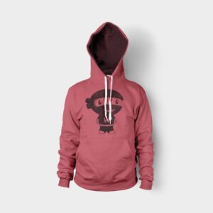 PInk hoodie with ninja on the front