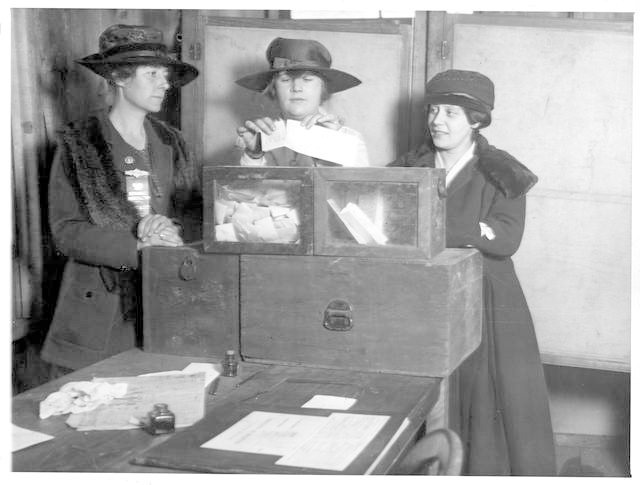 Three women voting