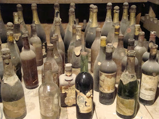 wine bottles on a table